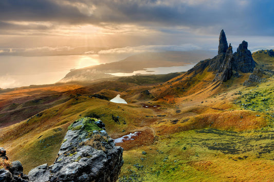 Landscape with mountains and ocean
